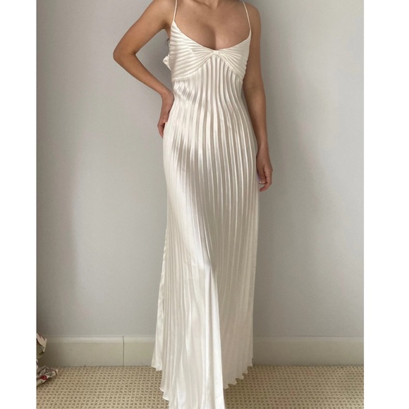 Vintage satin pleated dress
